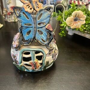 Colorful Ceramic Butterfly Lantern